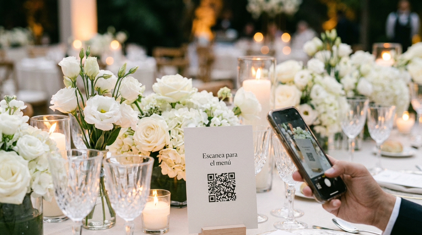 Código QR en mesa