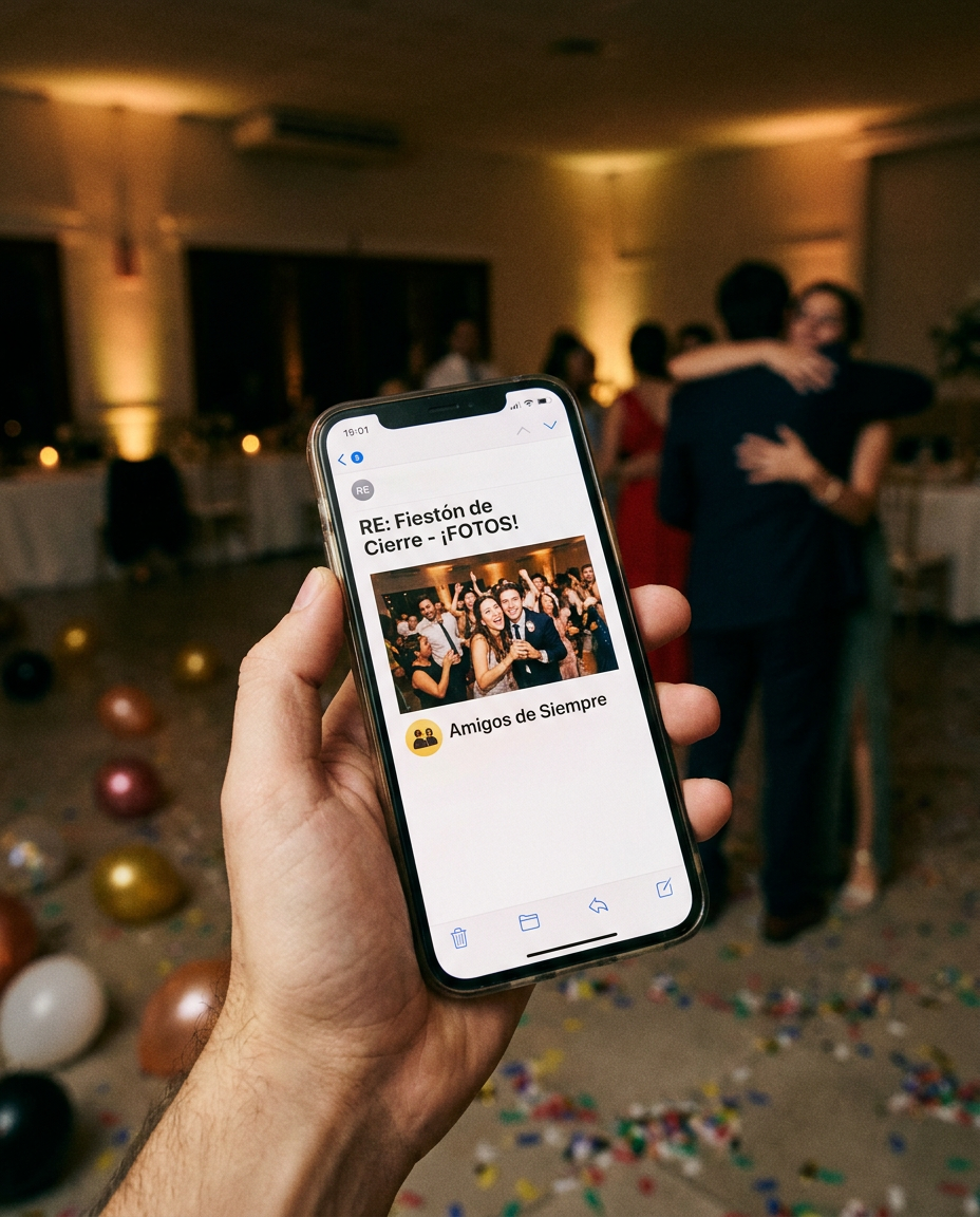 Notificación de correo con foto